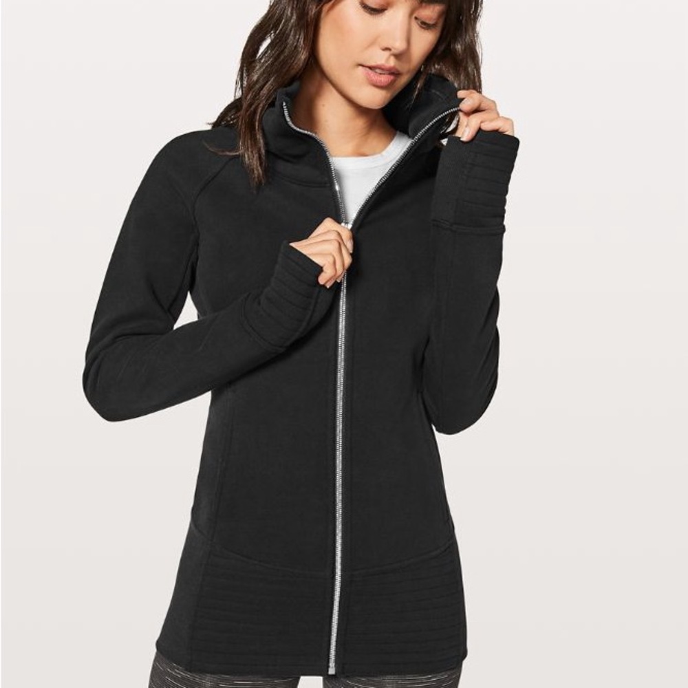 Lululemon Off Black Radiant Jacket II Jogging Sweater Size 6
